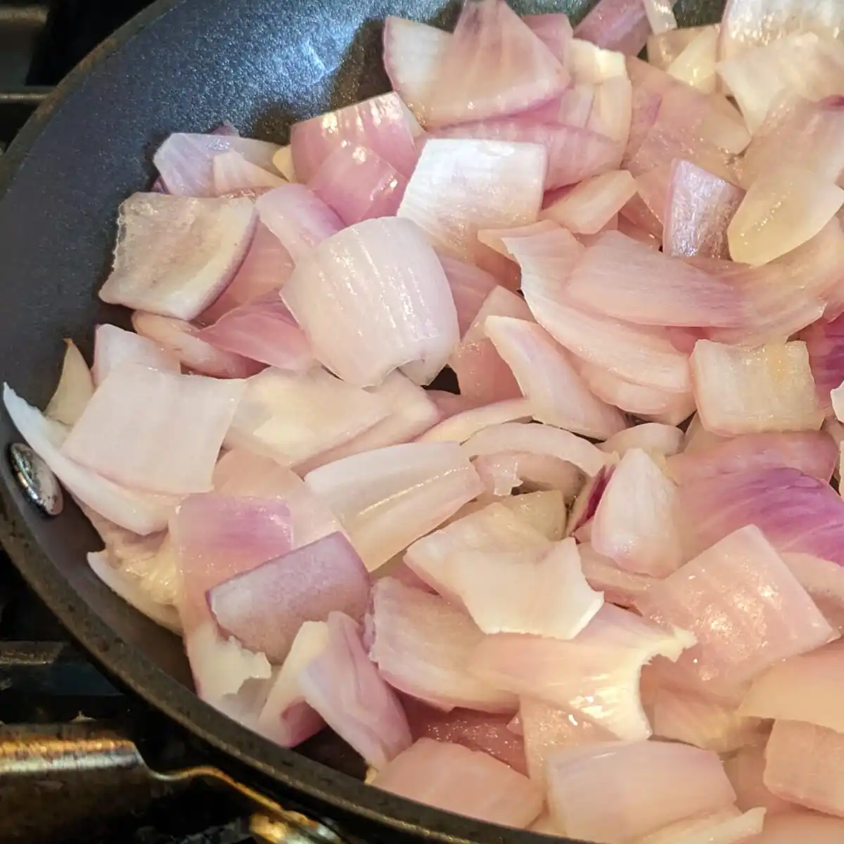 Cooked Red Onions in a Skillet